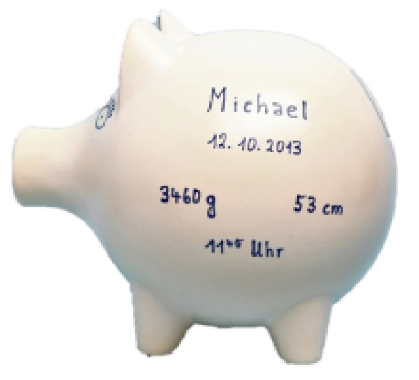Sparschwein zur Geburt
